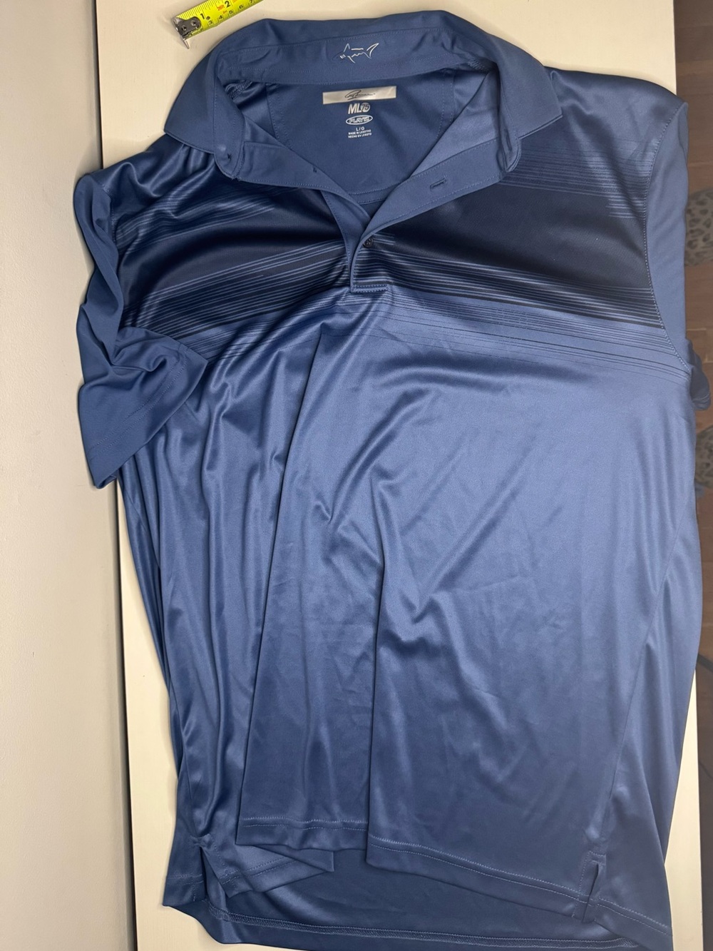Greg Norman Collection Blue Gradient-Stripe Polo
